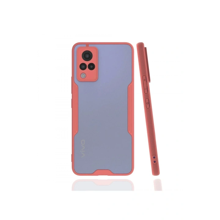 Mey İthalat®  Vivo V21 Kılıf Platin Silikon - Pembe
