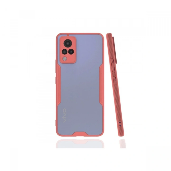 Mey İthalat®  Vivo V21 Kılıf Platin Silikon - Pembe