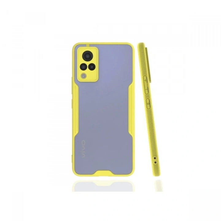 Mey İthalat®  Vivo V21 Kılıf Platin Silikon - Sarı
