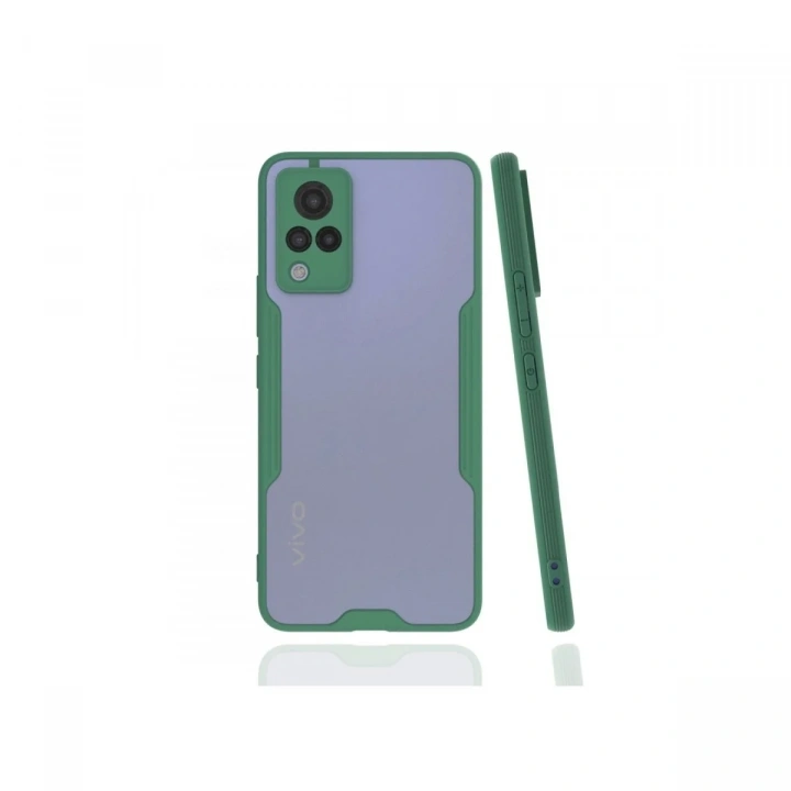 Mey İthalat®  Vivo V21 Kılıf Platin Silikon - Yeşil