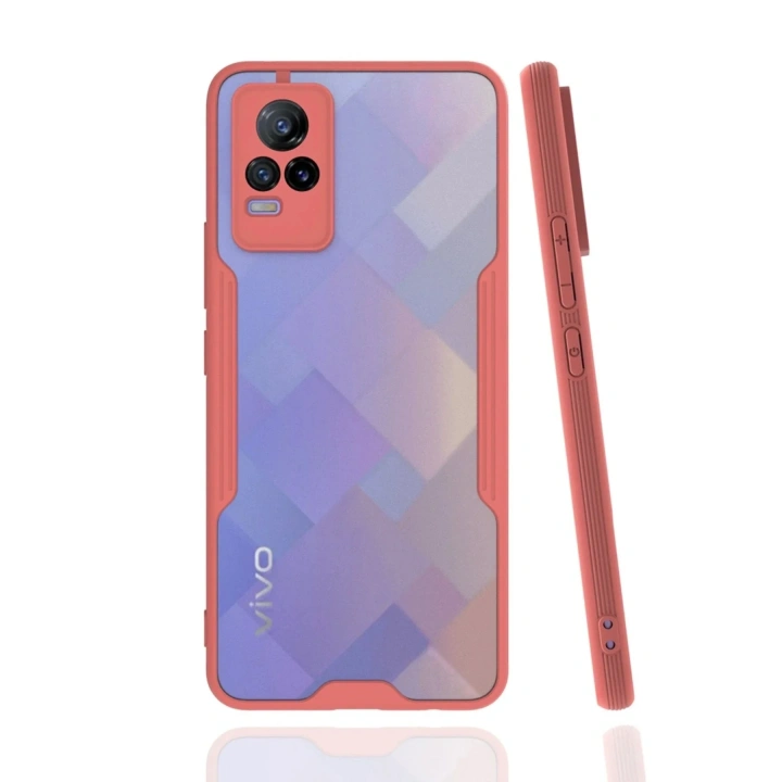 Mey İthalat®  Vivo V21e Kılıf Platin Silikon - Pembe