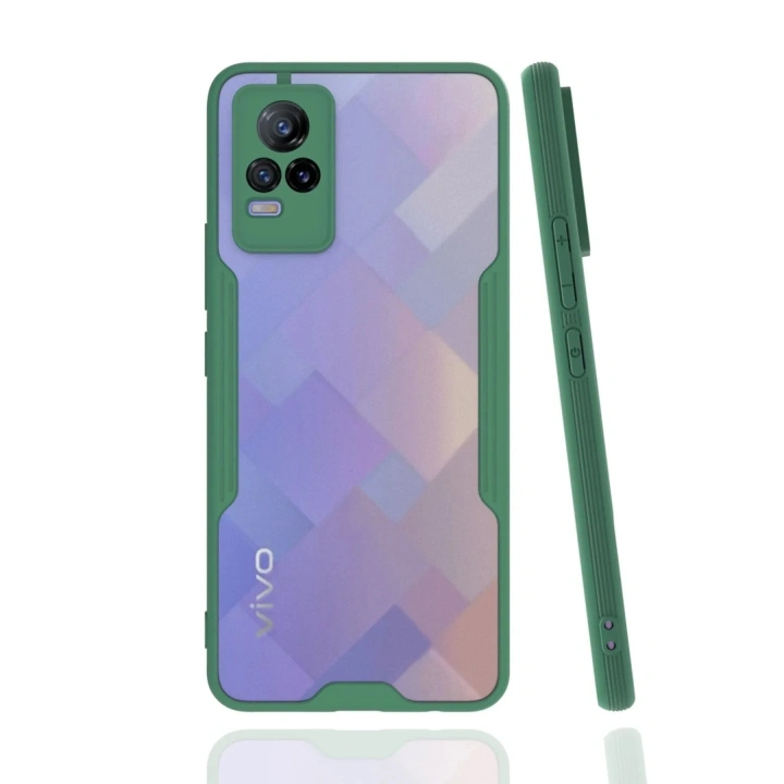 Mey İthalat®  Vivo V21e Kılıf Platin Silikon - Yeşil