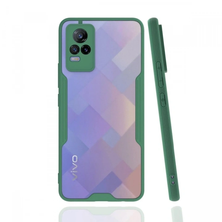 Mey İthalat®  Vivo V21e Kılıf Platin Silikon - Yeşil