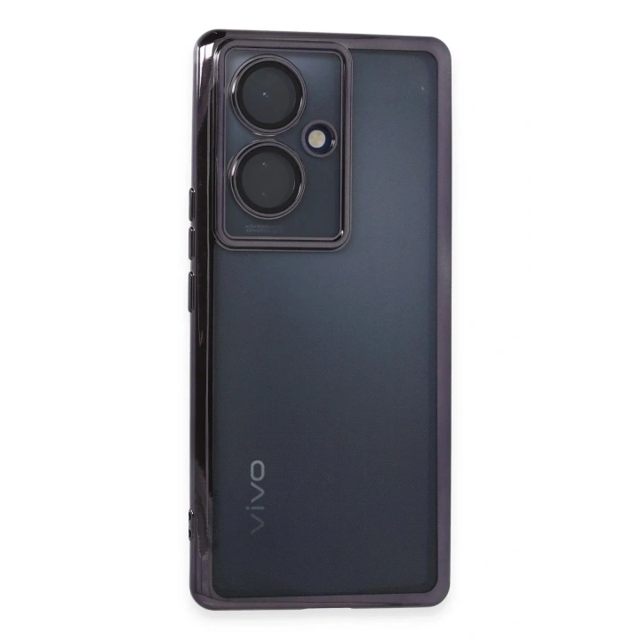 Mey İthalat®  Vivo V29 Lite Kılıf  Lensli Silikon - Mor