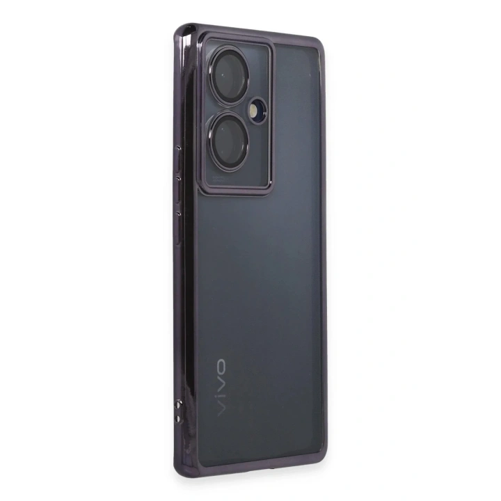 Mey İthalat®  Vivo V29 Lite Kılıf  Lensli Silikon - Mor