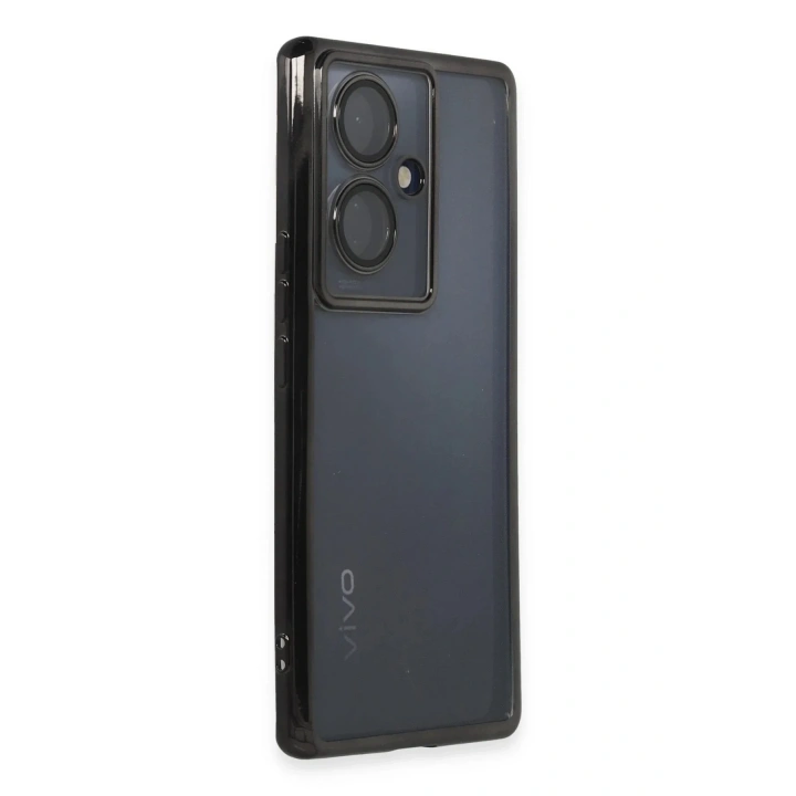 Mey İthalat®  Vivo V29 Lite Kılıf  Lensli Silikon - Siyah