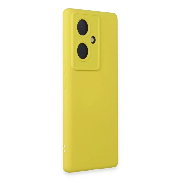 Mey İthalat®  Vivo V29 Lite Kılıf Nano içi Kadife Silikon - Sarı