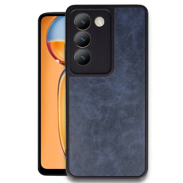 Mey İthalat®  Vivo V30 Lite 4G Kılıf Aras Deri Kapak - Lacivert