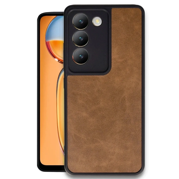 Mey İthalat®  Vivo V30 Lite 4G Kılıf Aras Deri Kapak - Taba