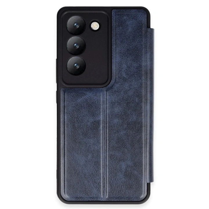 Mey İthalat®  Vivo V30 Lite 4G Kılıf Flip Cover - Lacivert