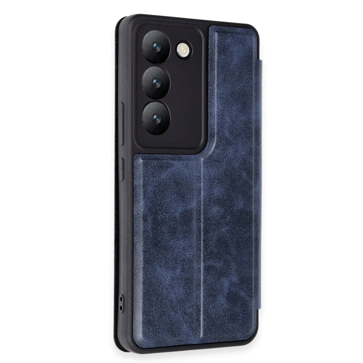Mey İthalat®  Vivo V30 Lite 4G Kılıf Flip Cover - Lacivert