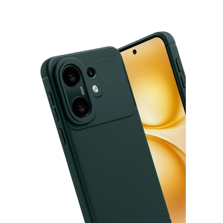 Mey İthalat®  Vivo X200 FE Auto Focus Karbon Kapak - Koyu Yeşil
