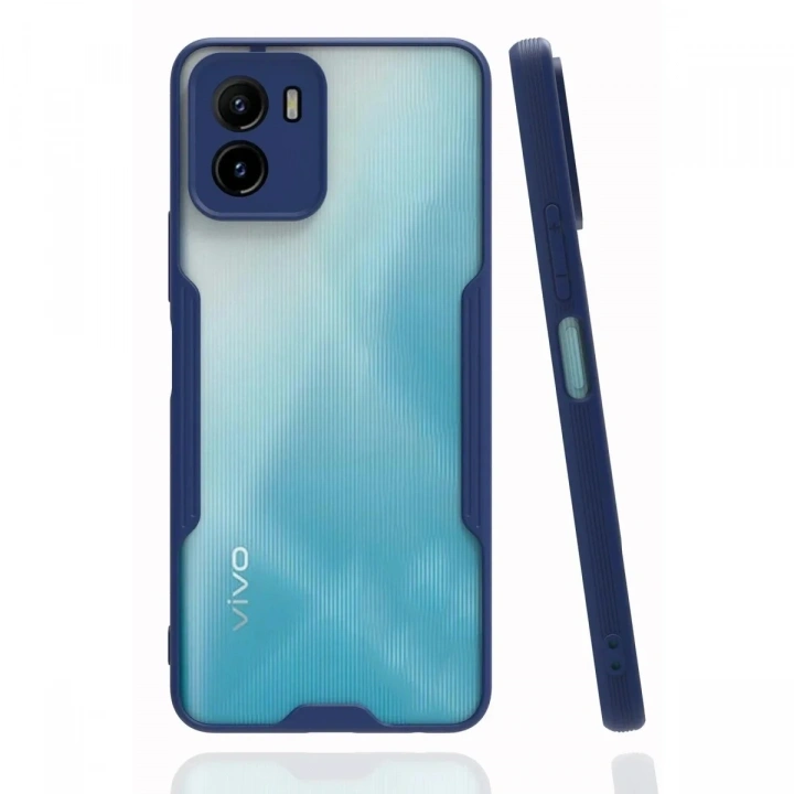 Mey İthalat®  Vivo Y15S Kılıf Platin Silikon - Lacivert