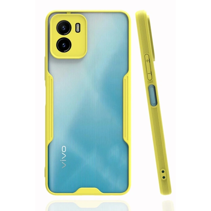 Mey İthalat®  Vivo Y15S Kılıf Platin Silikon - Sarı