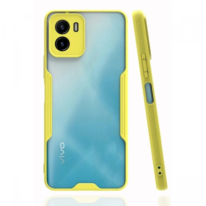 Mey İthalat®  Vivo Y15S Kılıf Platin Silikon - Sarı