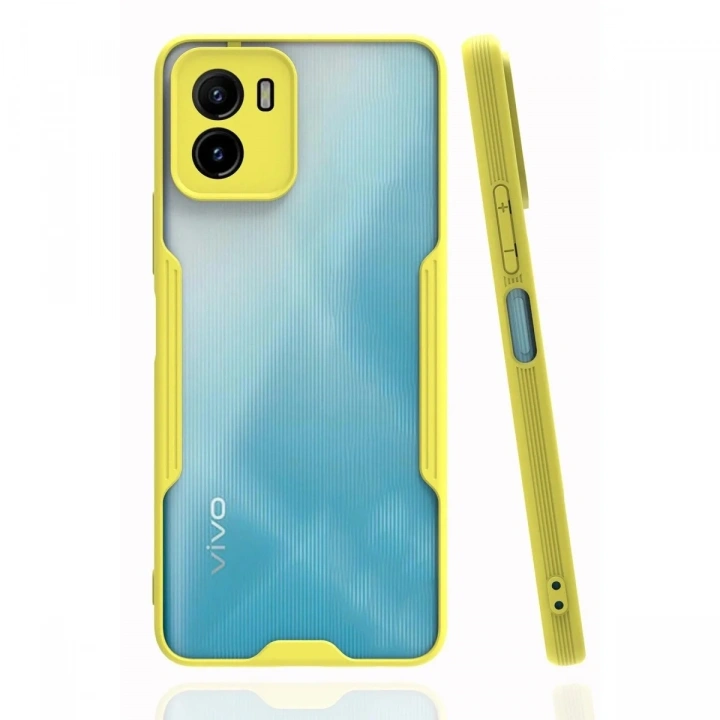 Mey İthalat®  Vivo Y15S Kılıf Platin Silikon - Sarı