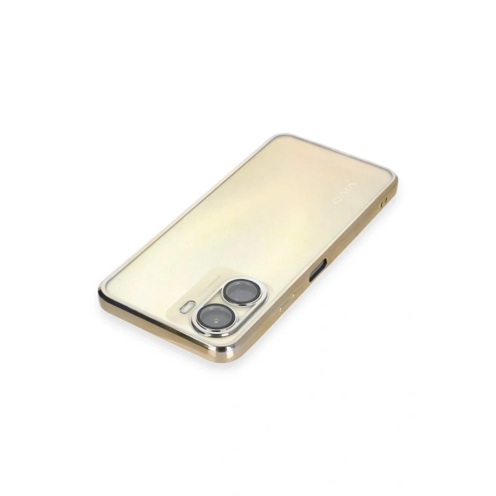 Mey İthalat®  Vivo Y16 Kılıf  Lensli Silikon - Gold