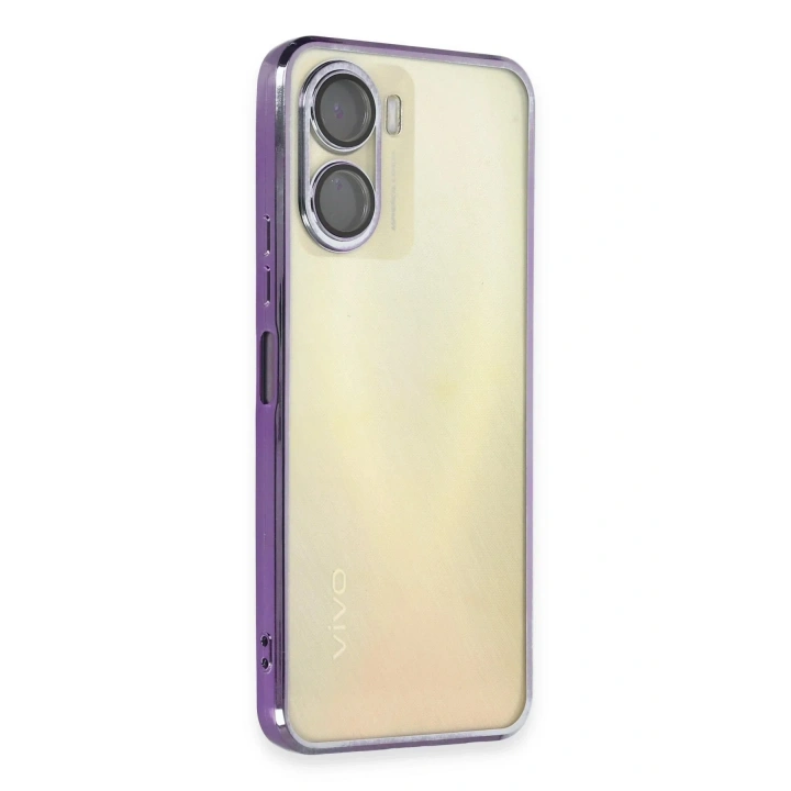 Mey İthalat®  Vivo Y16 Kılıf  Lensli Silikon - Mor