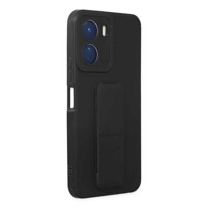 Mey İthalat®  Vivo Y16 Kılıf Mega Standlı Silikon - Siyah