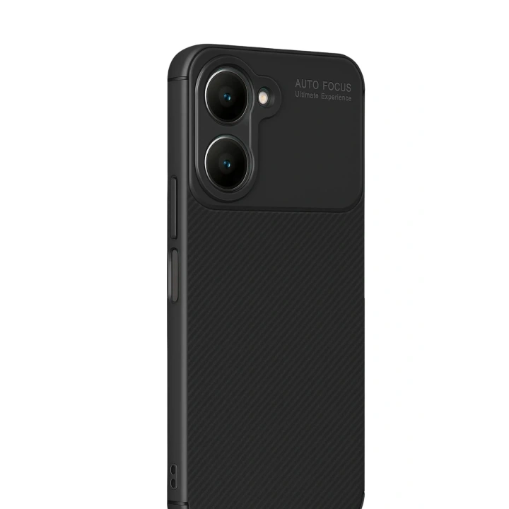 Mey İthalat®  Vivo Y18 Kılıf Auto Focus Karbon Kapak - Siyah