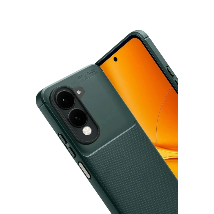 Mey İthalat®  Vivo Y29S Auto Focus Karbon Kapak - Koyu Yeşil