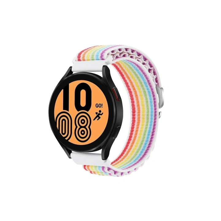 Mey İthalat®  Watch 20mm KR410 Kumaş Kordon - Gökkuşağı