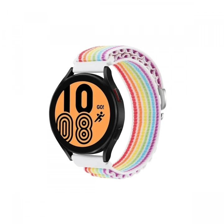 Mey İthalat®  Watch 20mm KR410 Kumaş Kordon - Gökkuşağı