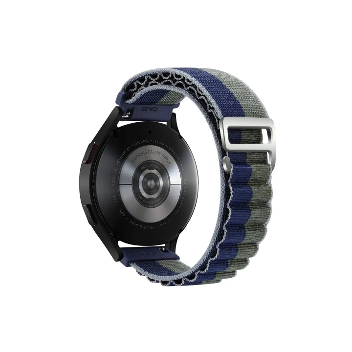 Mey İthalat®  Watch 20mm KR410 Kumaş Kordon - Lacivert-Yeşil