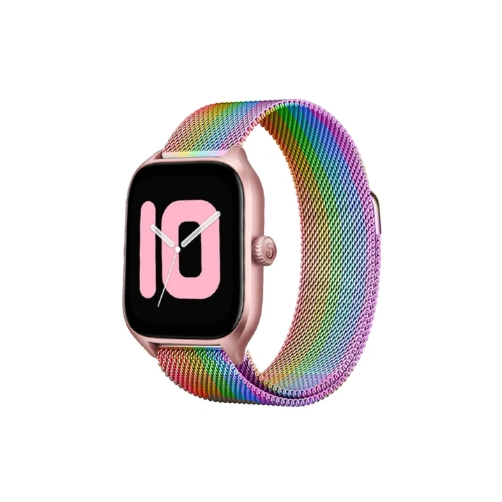 Mey İthalat®  Watch 20mm Metal Mıknatıslı Kordon - Gökkuşağı