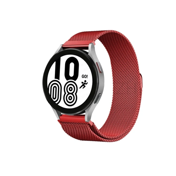 Mey İthalat®  Watch 20mm Metal Mıknatıslı Kordon - Kırmızı