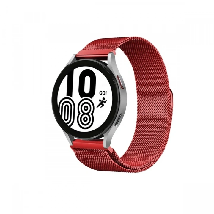 Mey İthalat®  Watch 20mm Metal Mıknatıslı Kordon - Kırmızı