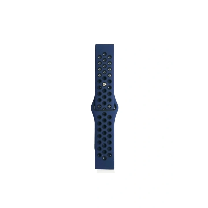 Mey İthalat®  Watch 20mm Spor Delikli Kordon - Lacivert-Siyah