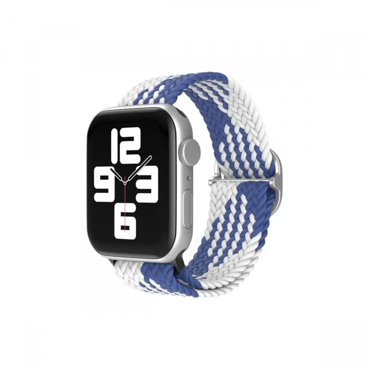 Mey İthalat®  Watch 20mm Star Kordon - Mavi-Beyaz