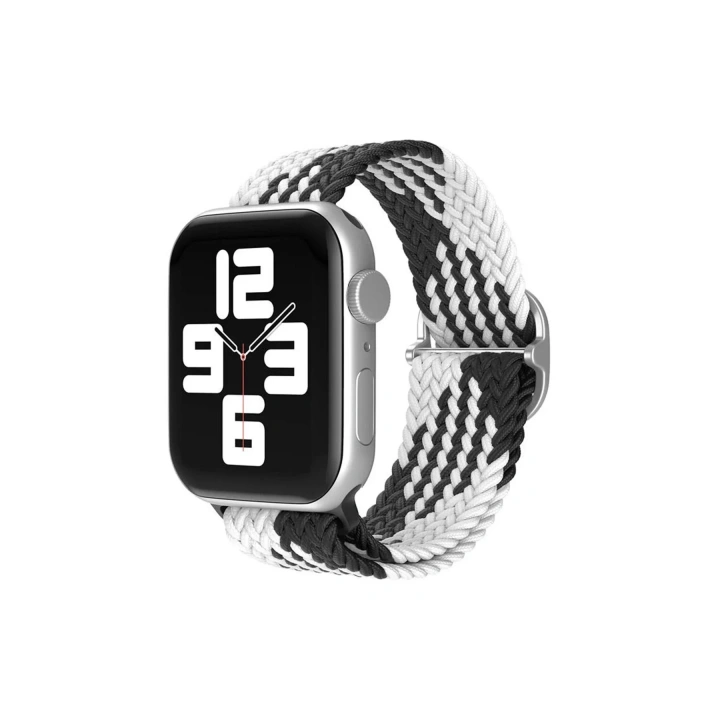 Mey İthalat®  Watch 20mm Star Kordon - Siyah-Beyaz