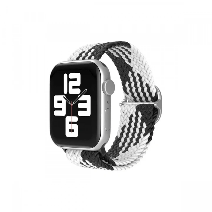 Mey İthalat®  Watch 20mm Star Kordon - Siyah-Beyaz