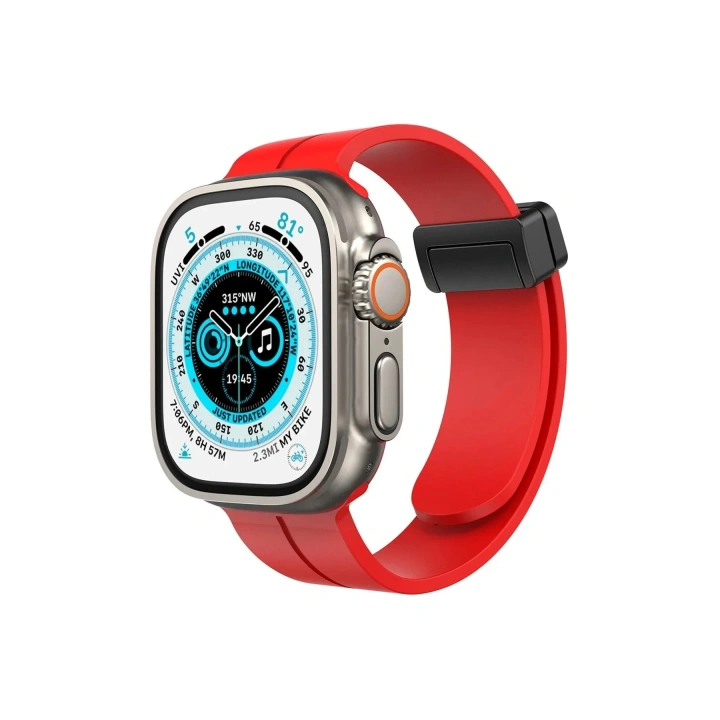 Mey İthalat®   Watch 38mm KR412 Elegance Stylısh Kordon - Kırmızı