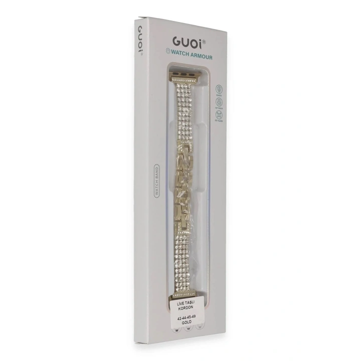 Mey İthalat®   Watch 38mm Live Taşlı Kordon - Gold