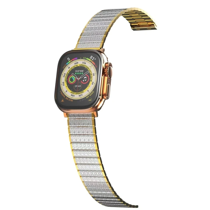 Mey İthalat®   Watch 38mm Made Metal Kordon - Gümüş-Gold