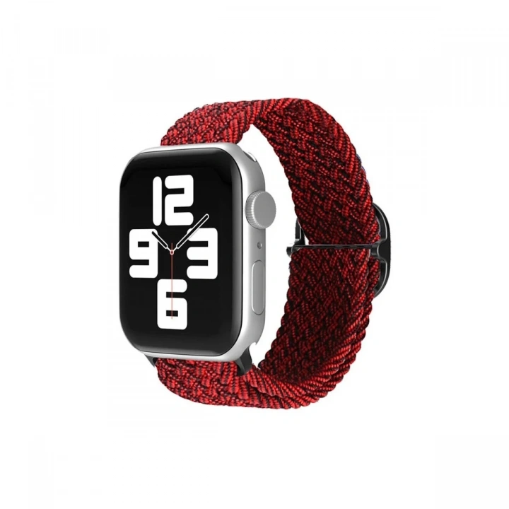 Mey İthalat®   Watch 38mm Star Kordon - Siyah-Bordo