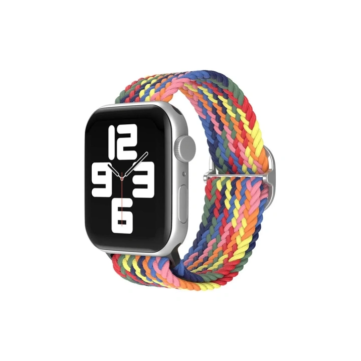 Mey İthalat®   Watch 38mm Star Kordon - Siyah-Kırmızı-Sarı