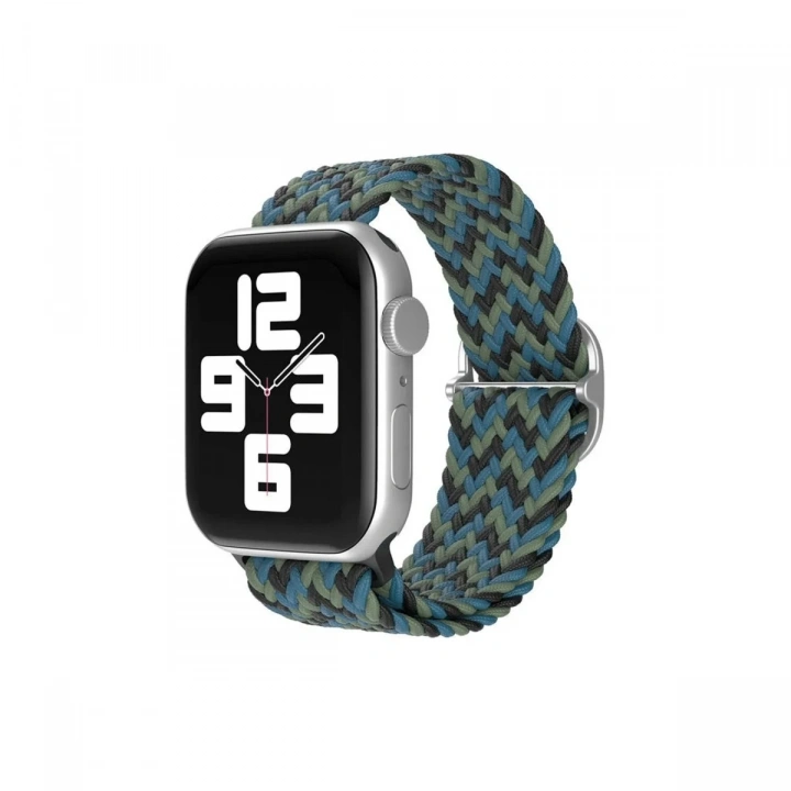 Mey İthalat®   Watch 38mm Star Kordon - Zigzag Mavi-Yeşil