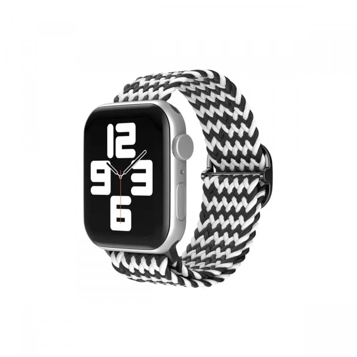 Mey İthalat®   Watch 38mm Star Kordon - Zigzag Siyah-Beyaz