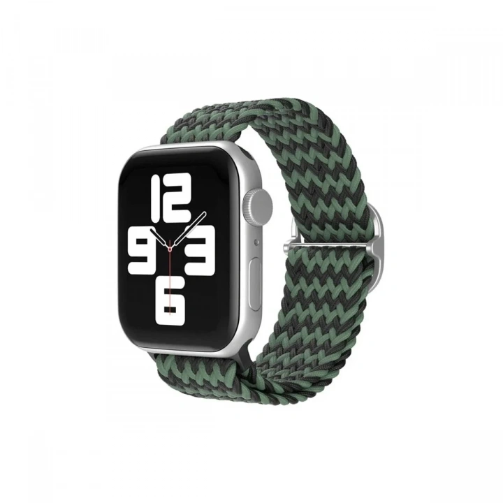 Mey İthalat®   Watch 38mm Star Kordon - Zigzag Yeşil-Siyah