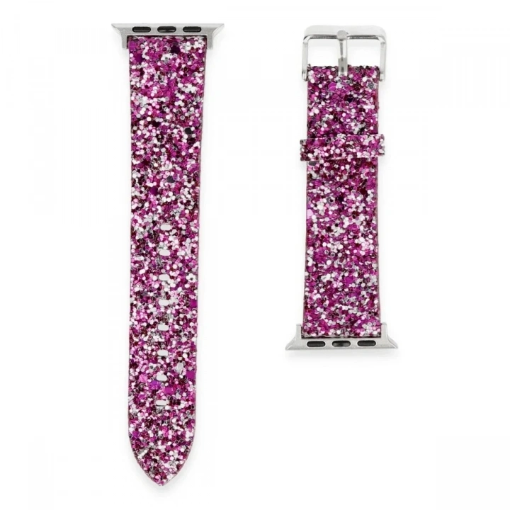 Mey İthalat®   Watch 38mm Starry Taşlı Kordon - Derin Mor