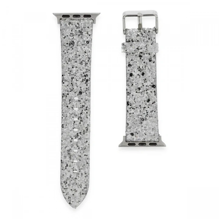 Mey İthalat®   Watch 38mm Starry Taşlı Kordon - Gümüş