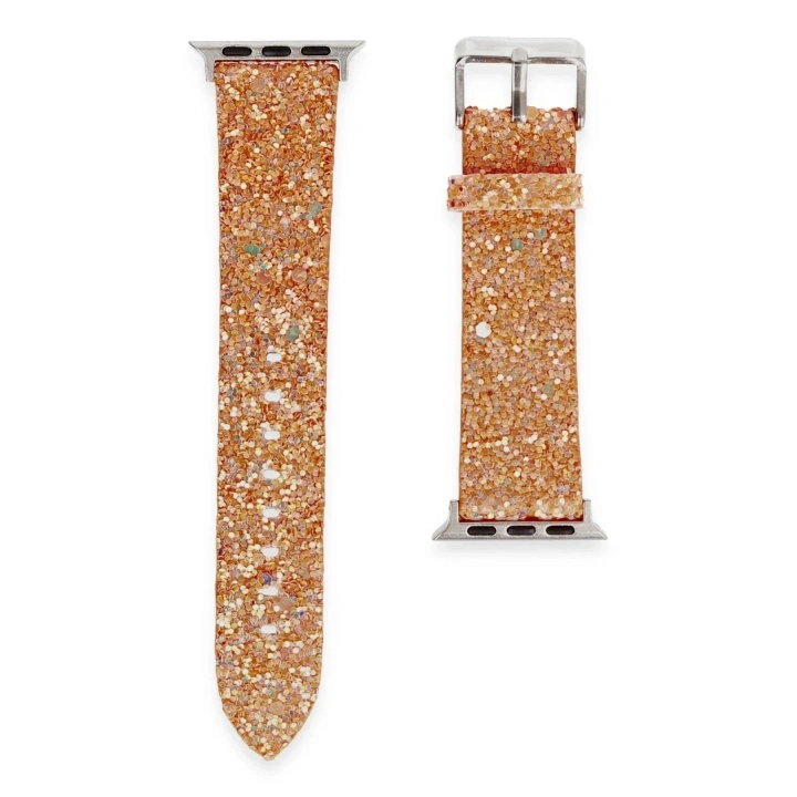 Mey İthalat®   Watch 38mm Starry Taşlı Kordon - Pudra