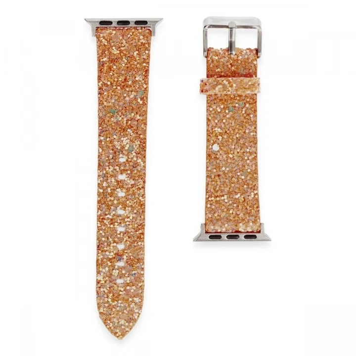 Mey İthalat®   Watch 38mm Starry Taşlı Kordon - Pudra