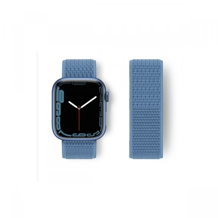 Mey İthalat®   Watch 42mm Hasırlı Cırtcırtlı Kordon - Mavi