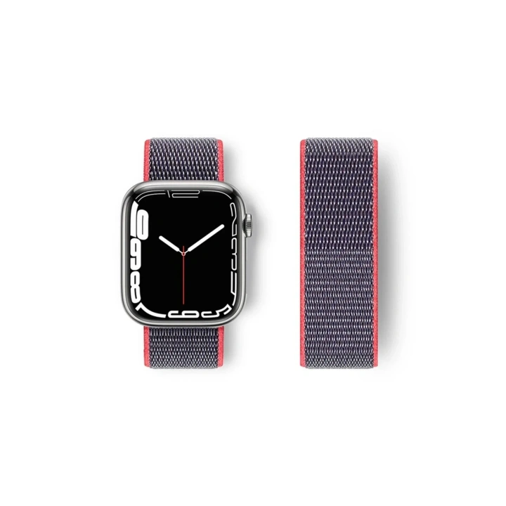 Mey İthalat®   Watch 42mm Hasırlı Cırtcırtlı Kordon - Pembe