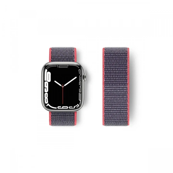 Mey İthalat®   Watch 42mm Hasırlı Cırtcırtlı Kordon - Pembe